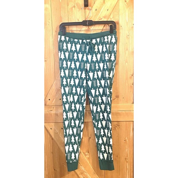 Hanna Andersson Organic Cotton Pajama Set Christmas Trees Holiday Top L Bottom M - Picture 4 of 16